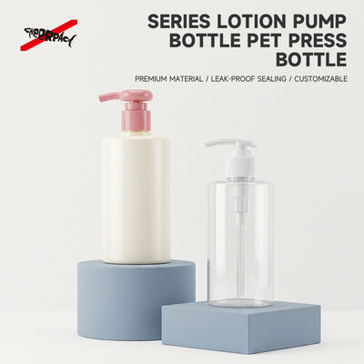 جودة  250ml 300ml 500ml PET Lotion Pump Bottle | Cosmetic Shampoo Packaging Supplier | Multi-size cylinder PET bottle, 24 thread neck, leak-proof. Custom color & logo for shampoo, body wash, skincare liquid مصنع
