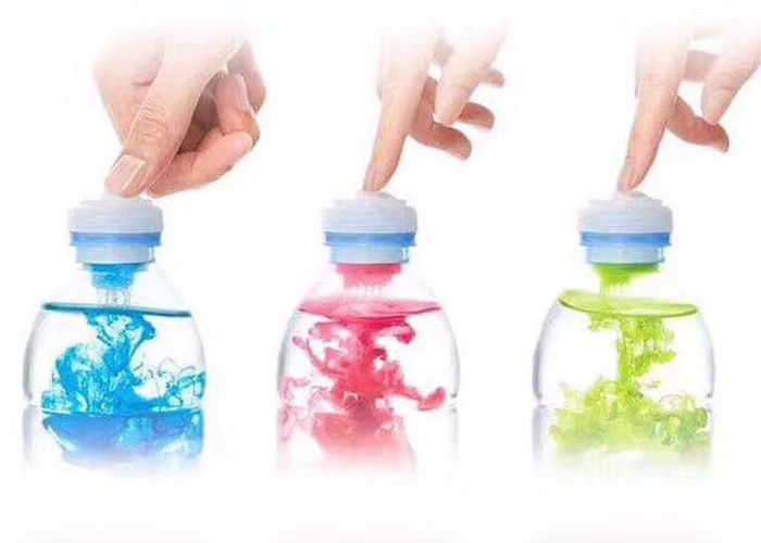 شفافة نوع الصحافة الإبداعية أغطية زجاجات بلاستيكية للمشروبات مسحوق التغليف