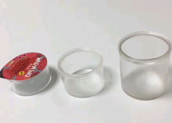 شفاف البسيطة جولة حاويات بلاستيكية 49mm ديا لشوكولاته مسحوق التعبئة والتغليف