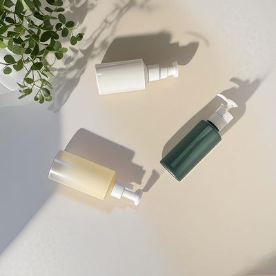 300ml-500ml زجاجة مضخة لوشن بطاقة بي تي على شكل أسطوانة للتغليف التجميلي مع طباعة شعارية قابلة للتخصيص