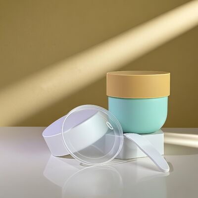 وعاء بلاستيكي من مادة البولي بروبيلين الآمنة غذائيًا مع غطاء لولبي وملصق مطبوع بالأشعة فوق البنفسجية لكريمات الوجه والجسم التجميلية بسعة 150-500 مل (عبوة تشير)