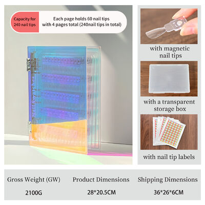 لوحة عرض للفن الأظافر المغناطيسي الأكريليك القابل للفصل ألوان المنحدر 120/180/240 ظلال لأدوات الأظافر البلاستيكية