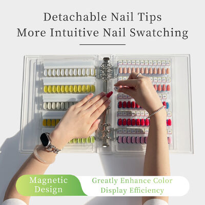 لوح عرض للفن الأظافر المضغوط الأكريليك الشفاف القابل للفصل 120/180/240 الألوان كتاب أداة بلاستيكية لأطراف الأظافر مصنوعة من الجيل