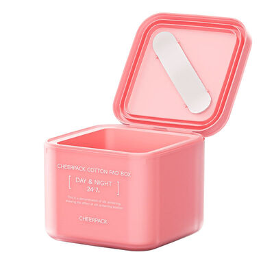100 Sheet Skincare Cotton Pad Box 2.0 Bulk Order Plastic Jars with Removable PP Liner Food Grade for Cosmetic Brands/OEM