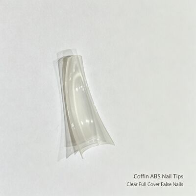 Coffin ABS Nail Tips, Clear Full Cover False Nails for Salon Nail Extension DIY Nail Art and Bulk Supply