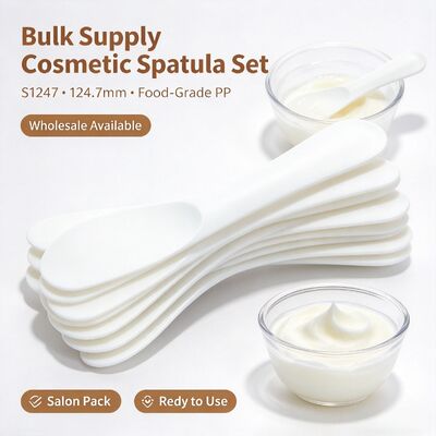 S1247 الصف الغذائي PP مستحضرات التجميل مزج سباتولا لمحلات التجميل. مثالي لمزج مسحوق القناع وصبغة كريم التجميل. مثالي لمحلات التجميل، استوديوهات سبا ورعاية الجلد DIY المنزل. متاح بالجملة.