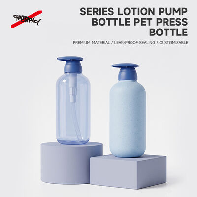 500ml PET Lotion Pump Bottle | Custom Cosmetic Packaging | BPA-free recyclable PET empty bottle for shampoo, body wash, liquid soap. Custom color & logo, bulk wholesale for cosmetic brands.