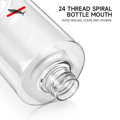 250ml 300ml 500ml PET Lotion Pump Bottle | Cosmetic Shampoo Packaging Supplier | Multi-size cylinder PET bottle, 24 thread neck, leak-proof. Custom color & logo for shampoo, body wash, skincare liquid