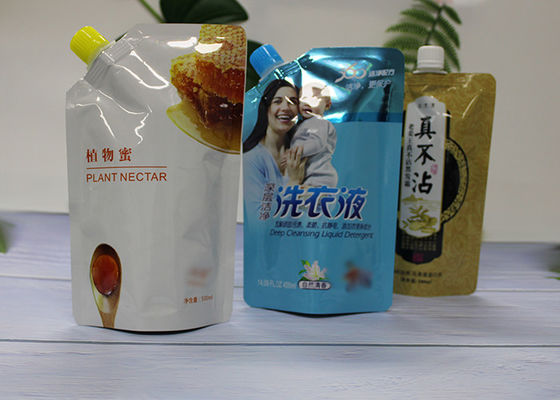الحقيبة البلاستيكية صنبور قابلة لإعادة الاستخدام الحقيبة للطفل أغذية / سائل BPA الطباعة الحفر الحرة