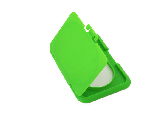 علبة المناديل المبللة البلاستيكية الخضراء ، غطاء الوجه العلوي بطول 79.5 ملم